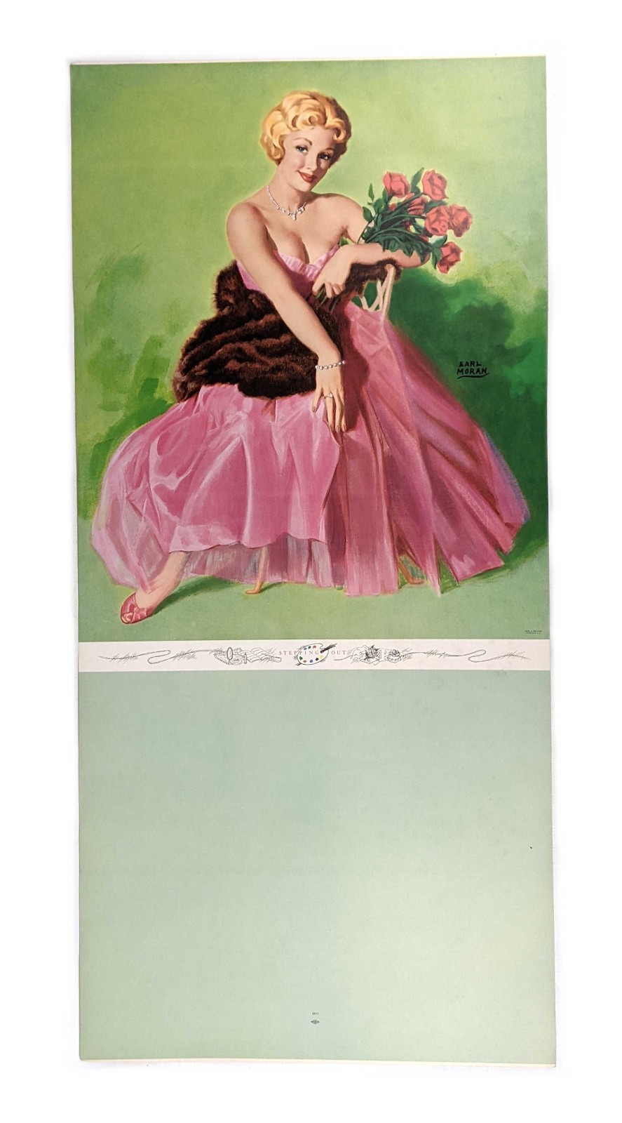 Rare Original Vintage Earl Moran Pin-Up Girls Calendar Stepping Out