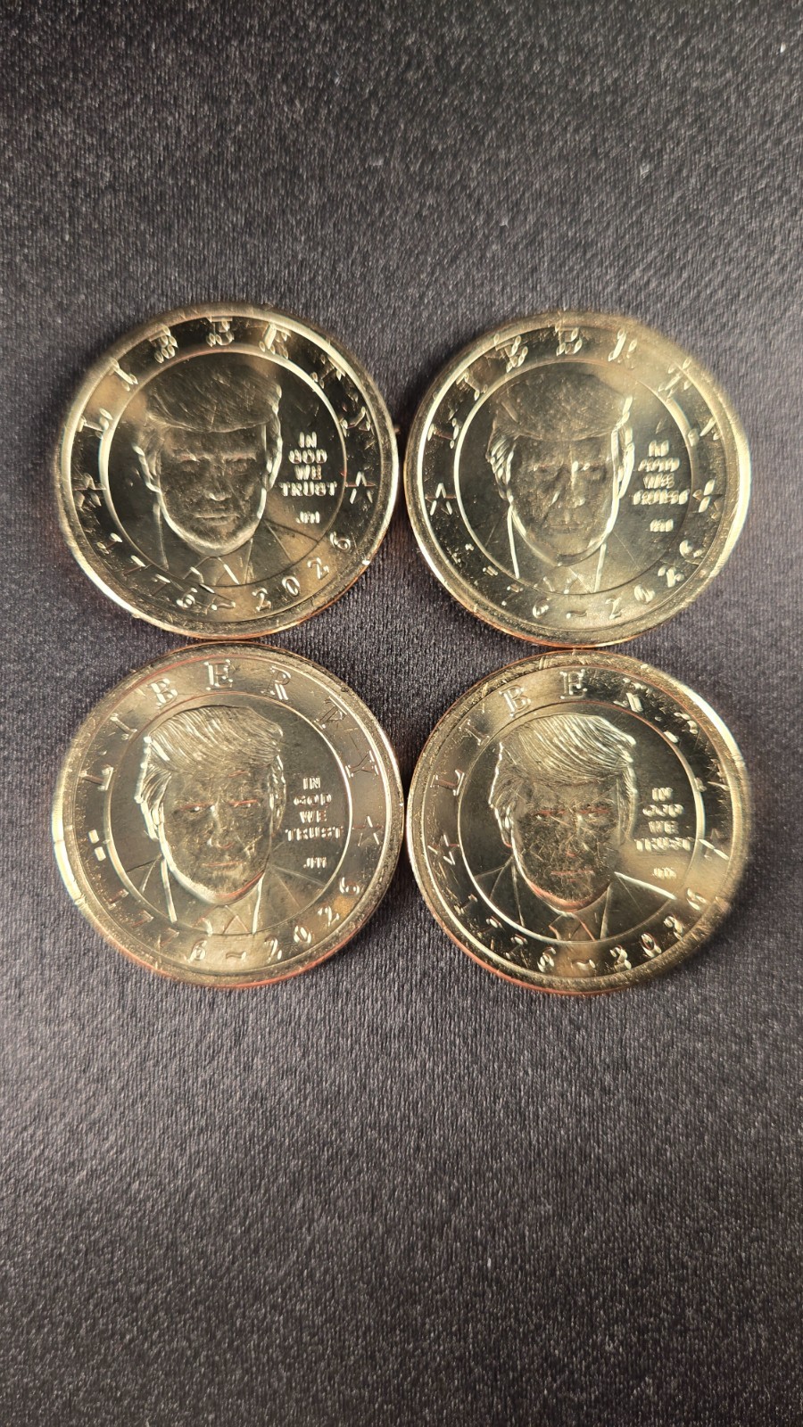 LOT OF 4 2026 Donald Trump $1 Coins Uncirculated Semiquincentennial IN HAND