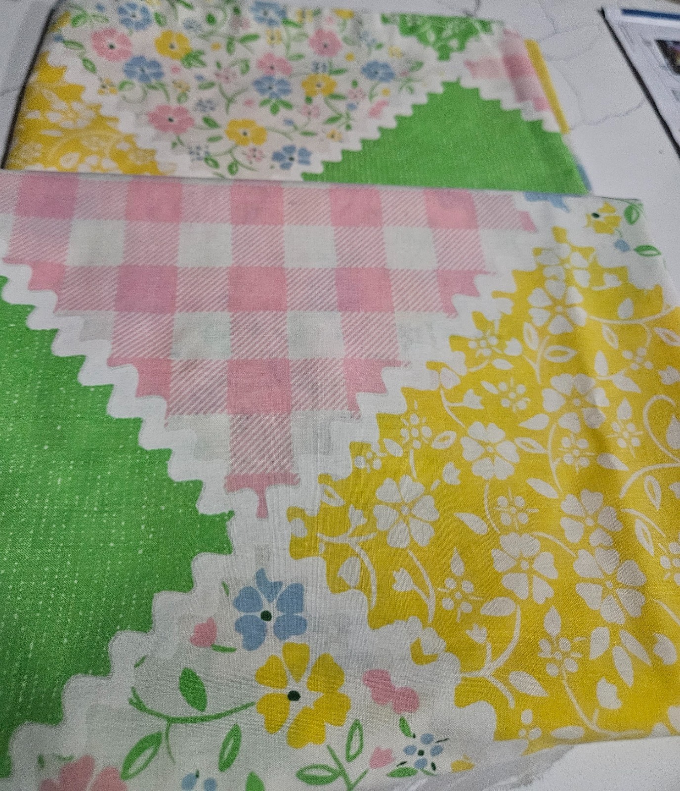 Vintage Country Patch Sears & Roebuck Percale 2 King Pillowcases