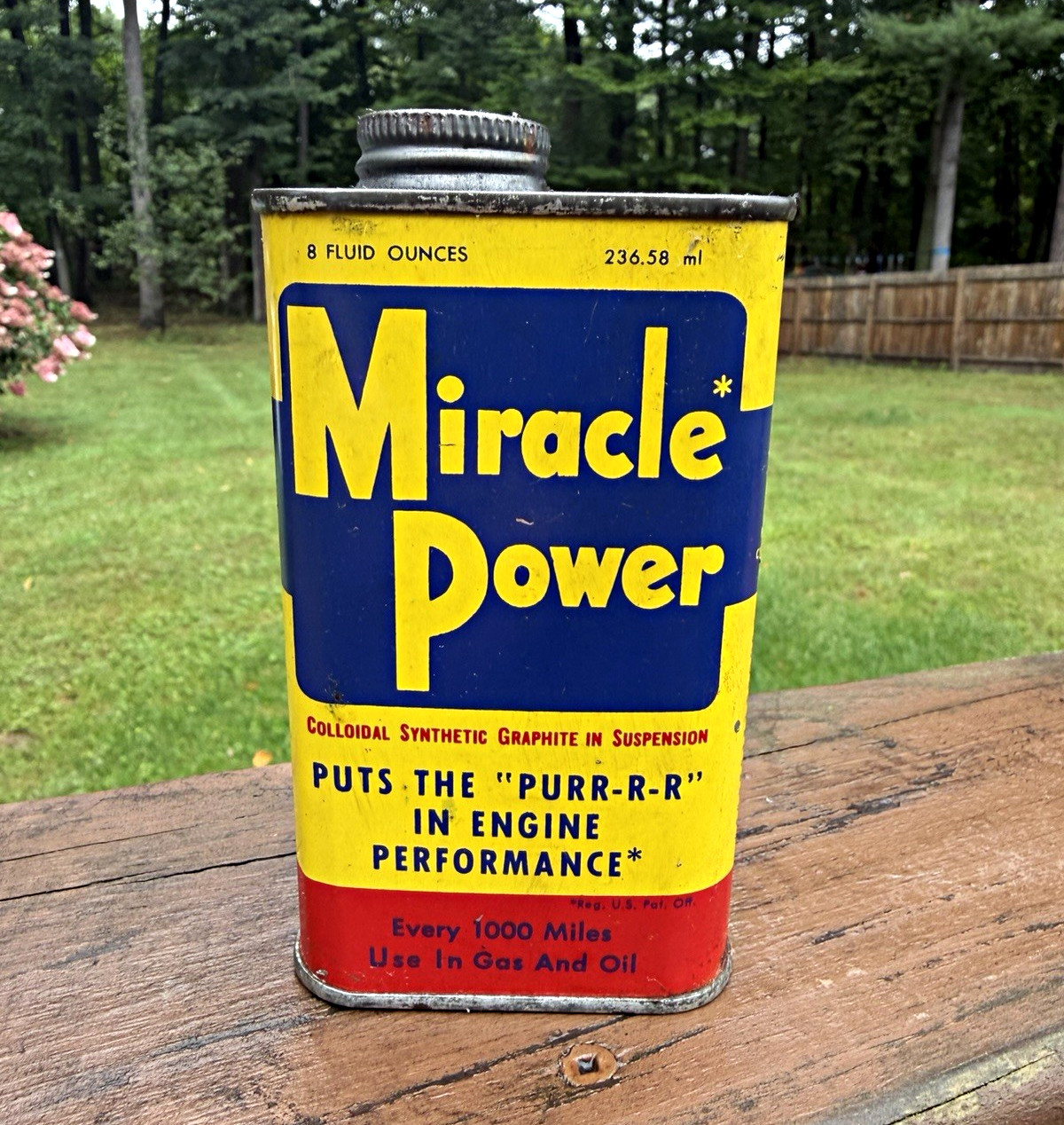 VTG 50’s Miracle Power Gas & Oil Additive Advertising Can Engine Treatment 8 oz
