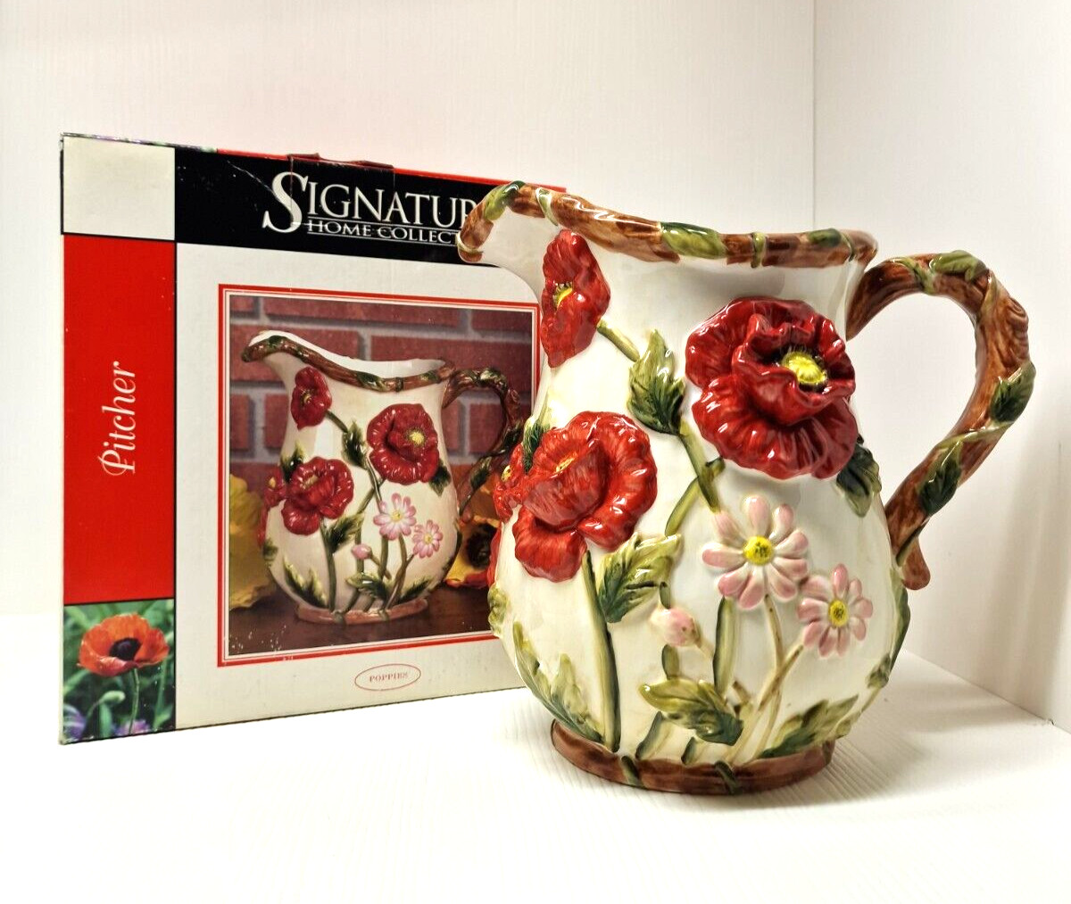 Vintage Signature Home Collection Ceramic Water Pitcher 9