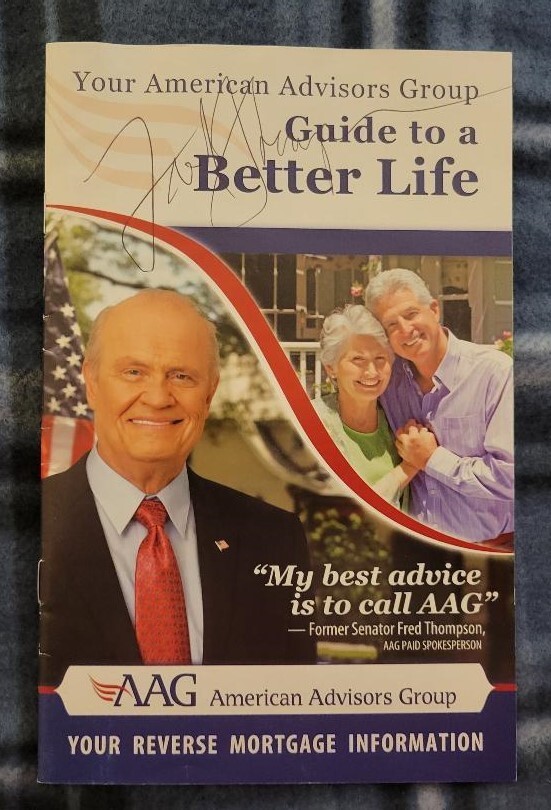 Deceased Actor, Senator Fred Thompson autograph Law & Order, Die Hard, Cape Fear
