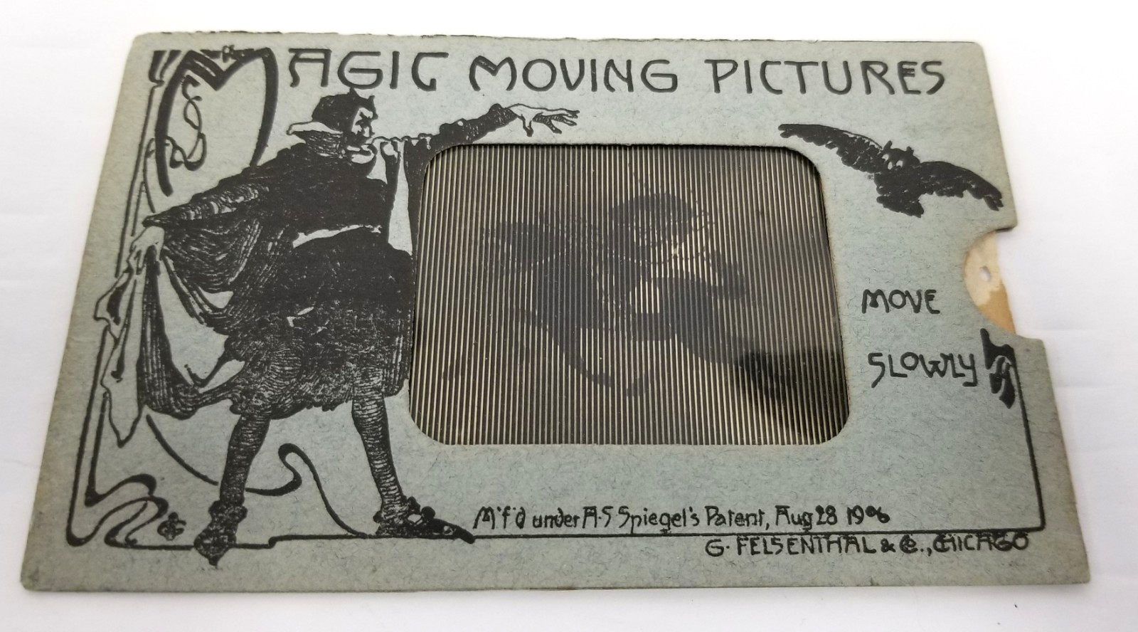 Vtg 1906 Magic Moving Pictures Postcard DEVIL Lenticular Mechanical Cowboy Horse