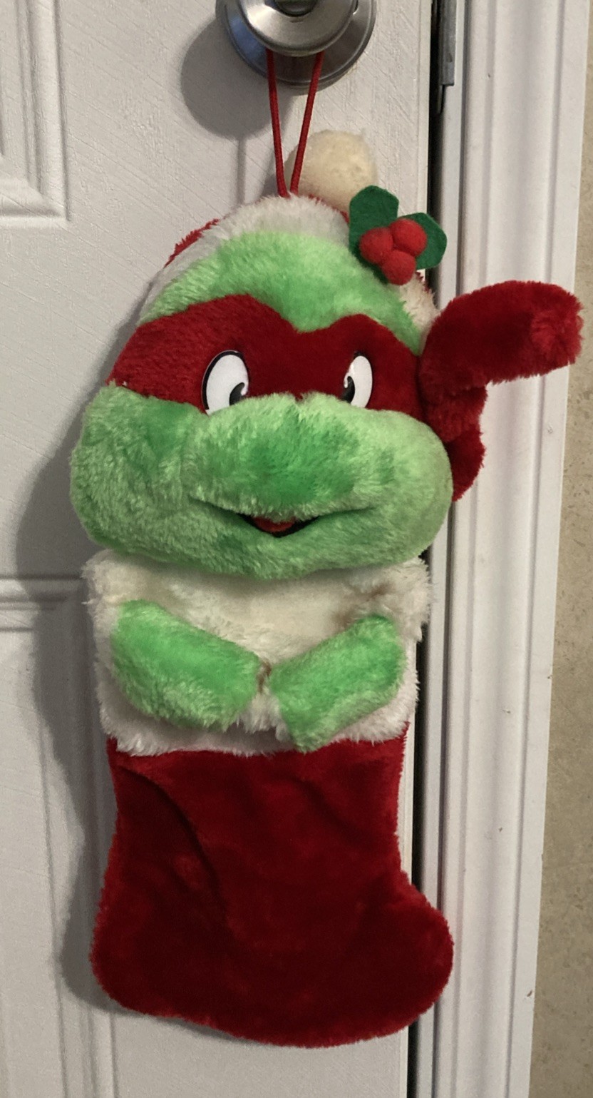1990 Teenage Mutant Ninja Turtles TMNT Christmas Stocking Raphael 