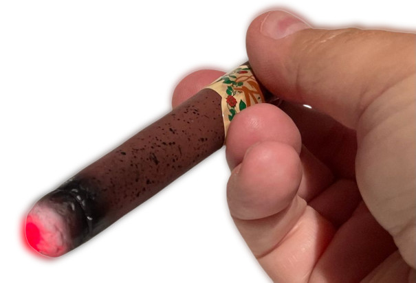 LITE UP RUBBER CIGAR LED Light Fake Red Ash D Joke Prank Gag Magic Trick Prop