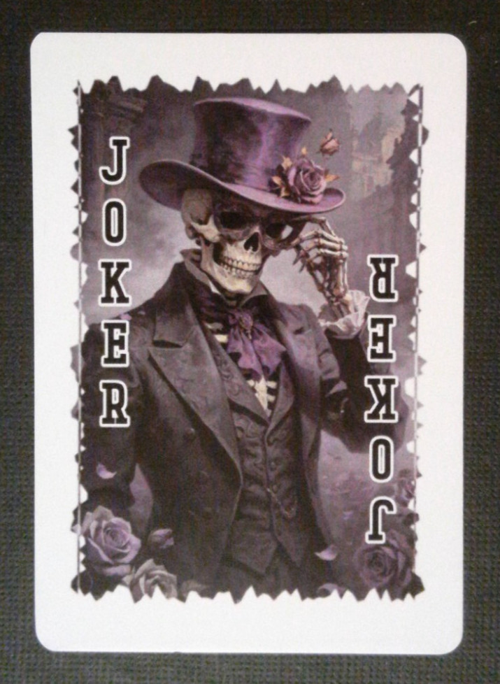 Beautiful Purple Rose Skeleton Playing Card Joker (B)