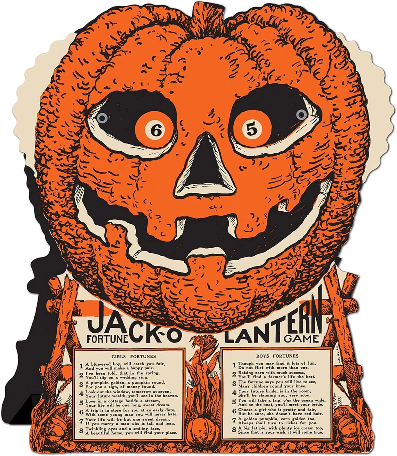 Beistle Jack-O-Lantern Fortune Wheel Game, 9-Inch by 7-1/2-Inch