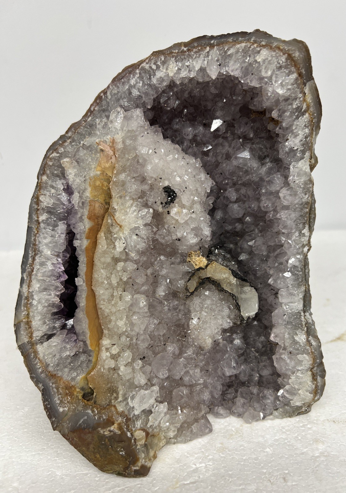 8.5 Lbs Large Amethyst & Quartz Geode Cathedral 1 Piece 8.5” Tall Beautiful