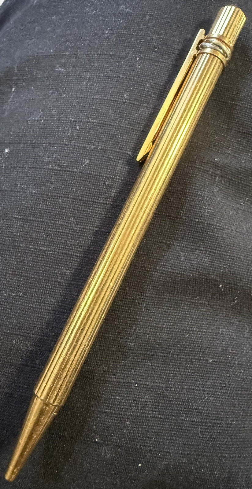 Vintage Must De Cartier Trinity Ballpoint Rollerball Pen Gold Original Refill 