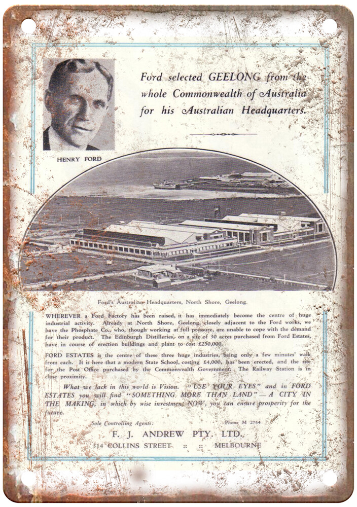Old 1925 Henry Ford Approves Ford Australia Ad Ad Retro Look Metal Sign A6488