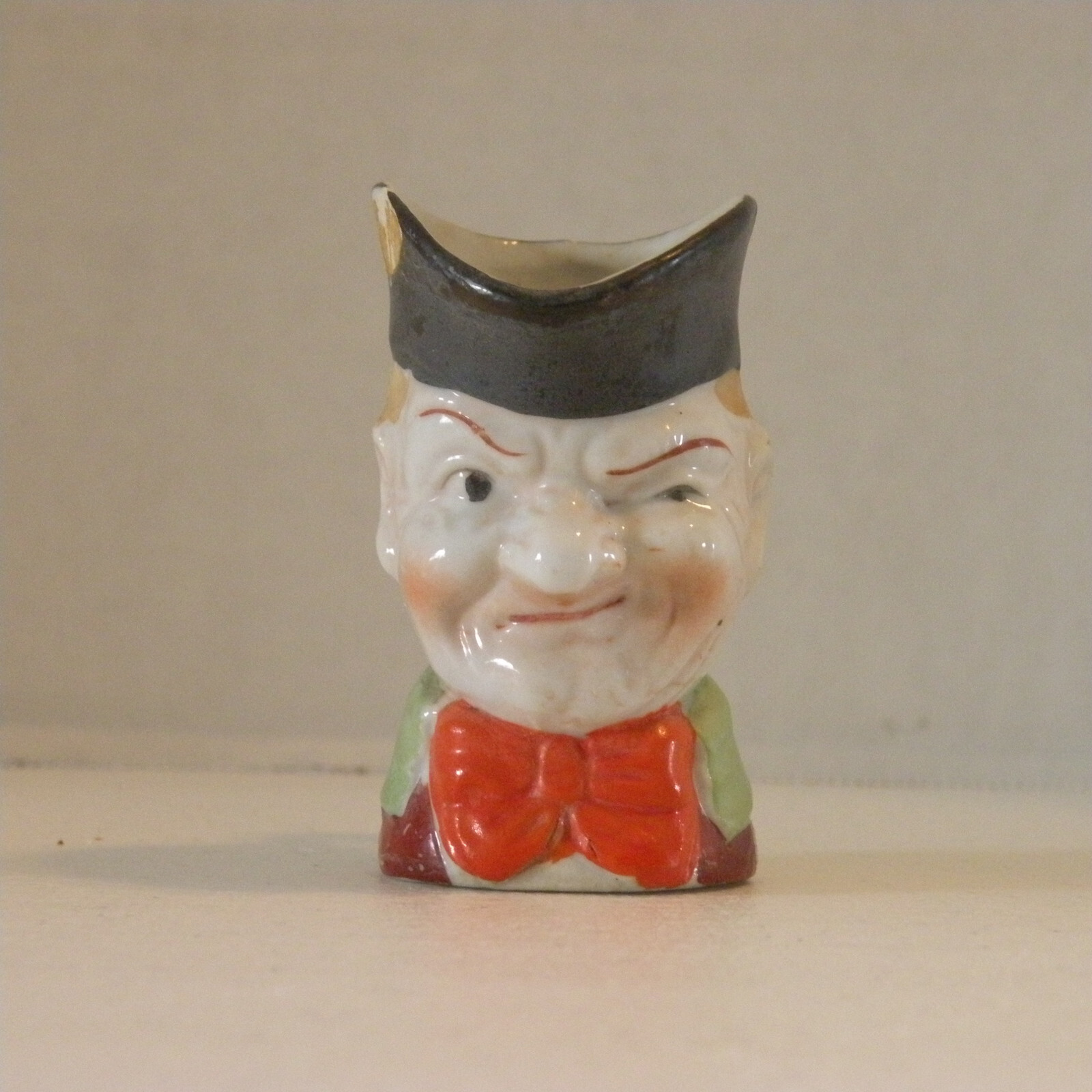 Vintage Mini Toby Style Colonial Man Character Mug Jug Made in Japan 3 in Tall