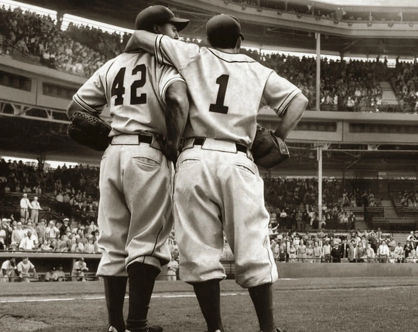 1950s PEE WEE REESE JACKIE ROBINSON Brooklyn Dodgers Vintage Picture Photo 4x6