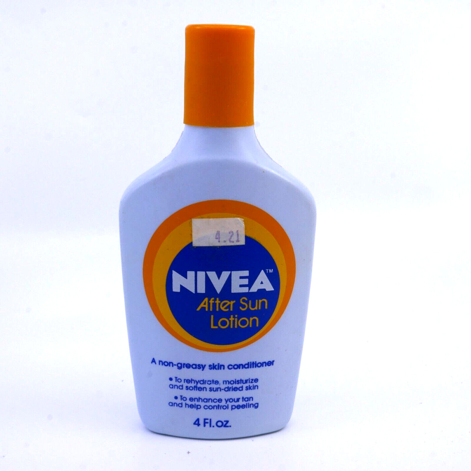 90s beach prop NIVEA after sun lotion bottle vintage packaging 1990s