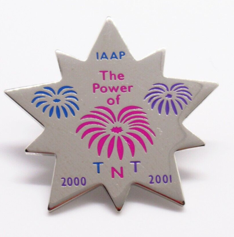 Vintage IAAP Lapel Pin The Power of TNT 2000 2001 Star Fireworks Design