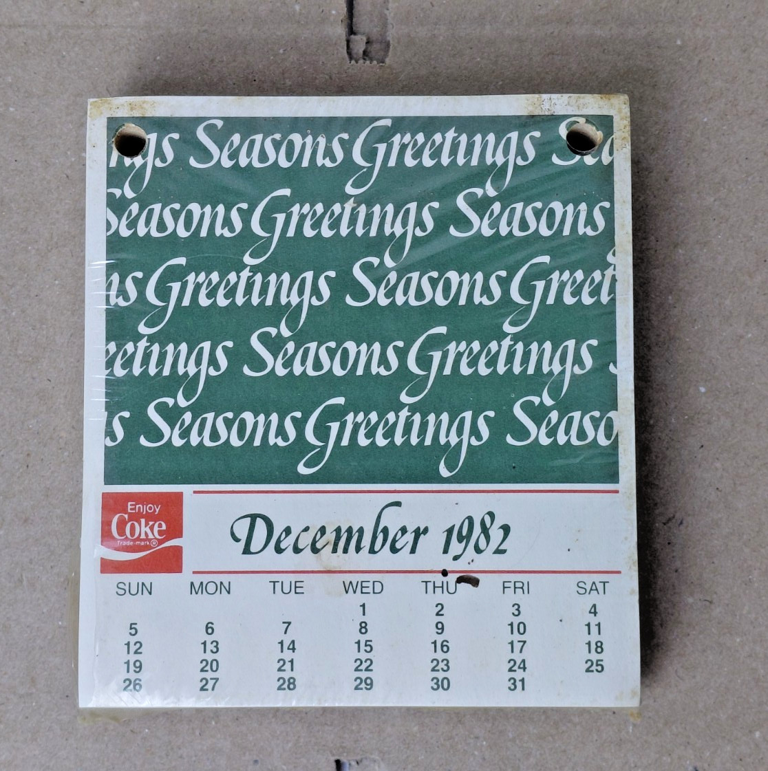 Sealed Vintage 1982-83 Coca-Cola Coke Soda Calendar Full Pad Unused
