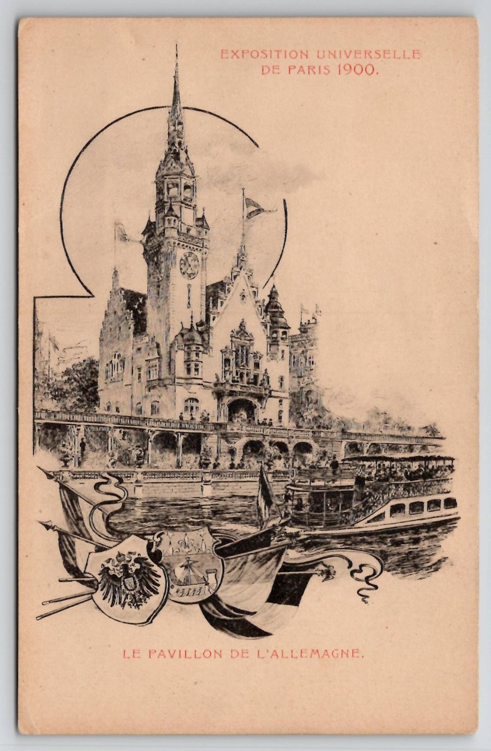 1900 Paris Universal Exhibition German Pavilion Antique Postcard 1900 Paris Universal Exhibition German Pavilion Antique Postcard