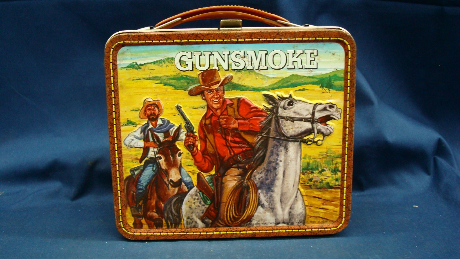 Vintage 1972 Aladdin Industries Gunsmoke Metal Lunch Box  NO Thermos