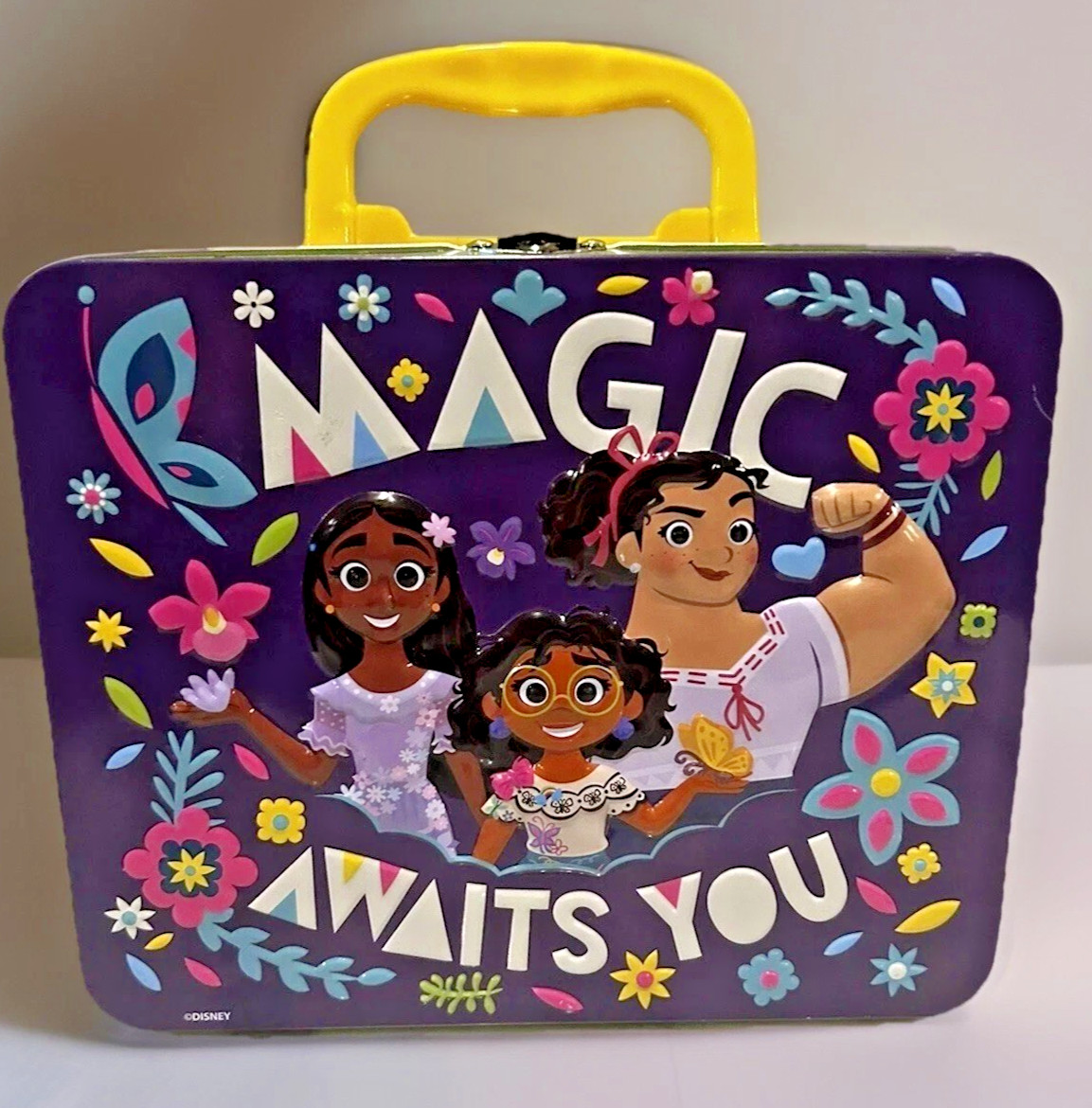 Disney Encanto Isabela, Mirabel, and Luisa Tin Lunch Box  “Magic Awaits You”