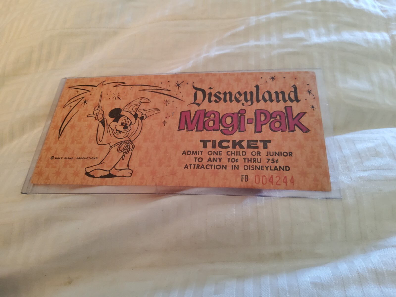 1970\'s vtg Disneyland Child Junior Magi-Pak ticket coupon original Walt Disney