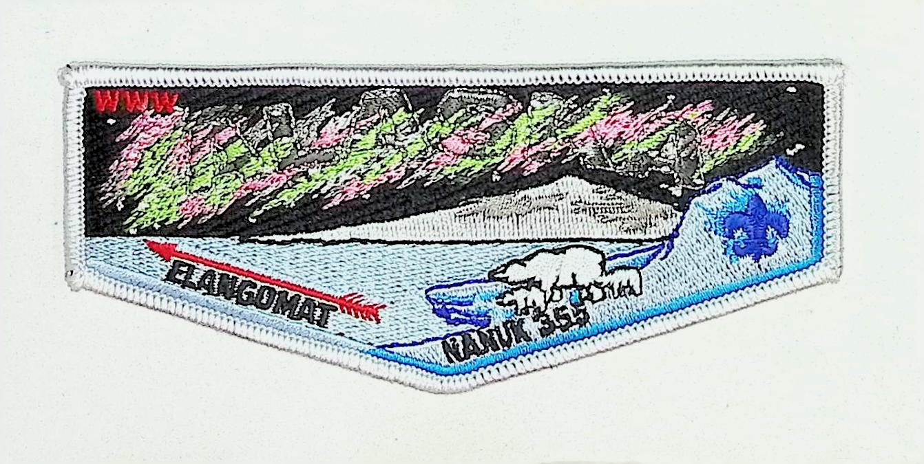 Nanuk Lodge 355 Great Alaska Council AK S36 Elangomat Flap WHT Bdr Nanuk Lodge 355 Great Alaska Council AK S36 Elangomat Flap WHT Bdr