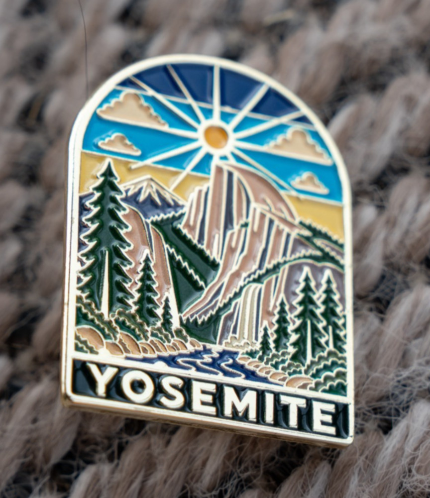 Yosemite Enamel Lapel Pin - National Park Travel Souvenir - Half Dome Badge