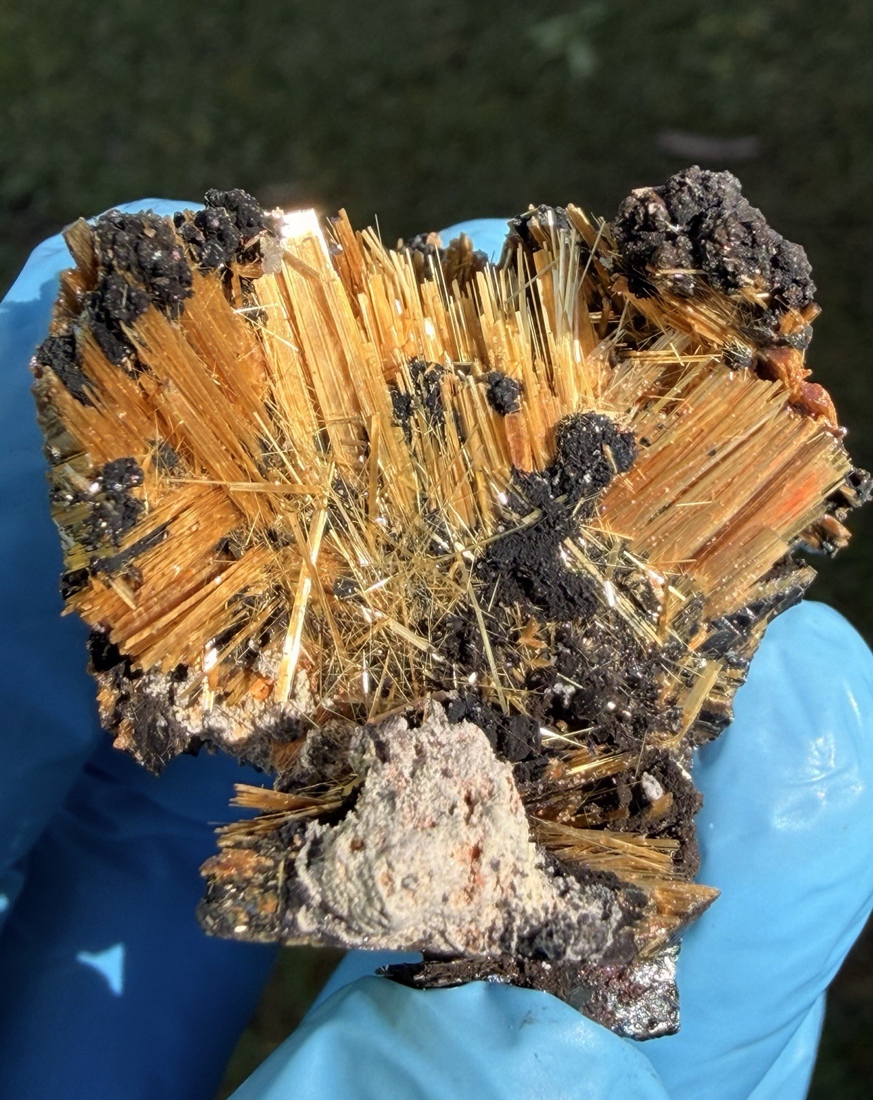 Natural Golden Rutile With Hematite Specimen From Brazil, 40gm, Top Quality