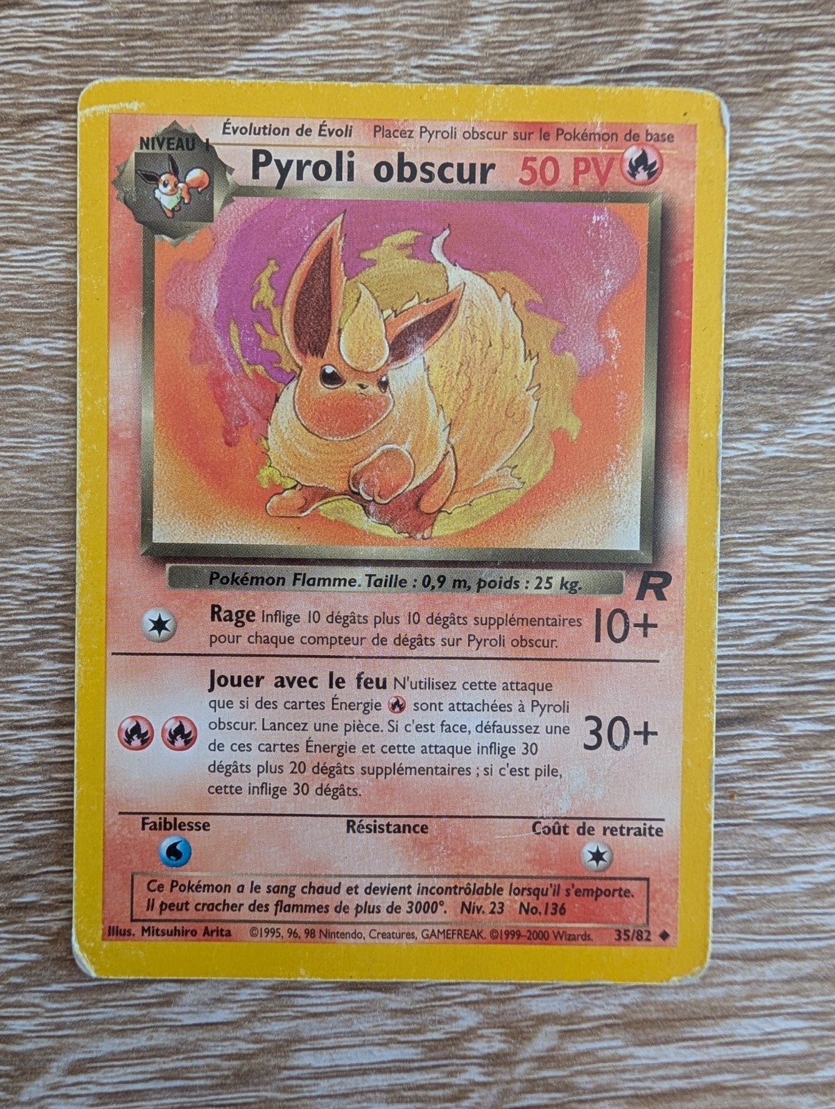 Pokemon Card Dark Pyroli 35/82 Team Rocket Edition 1