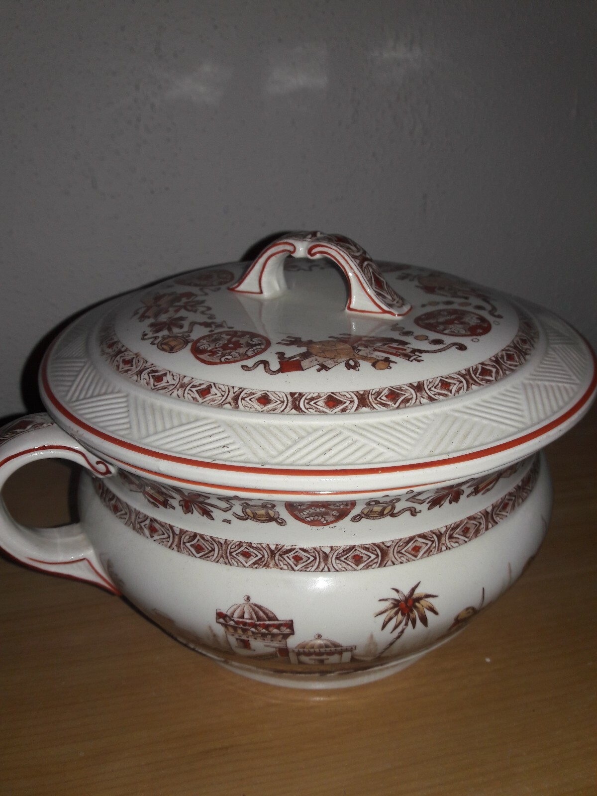 Antique Ridgeway Sparks chamber pot yeddo pattern transferware 1800s