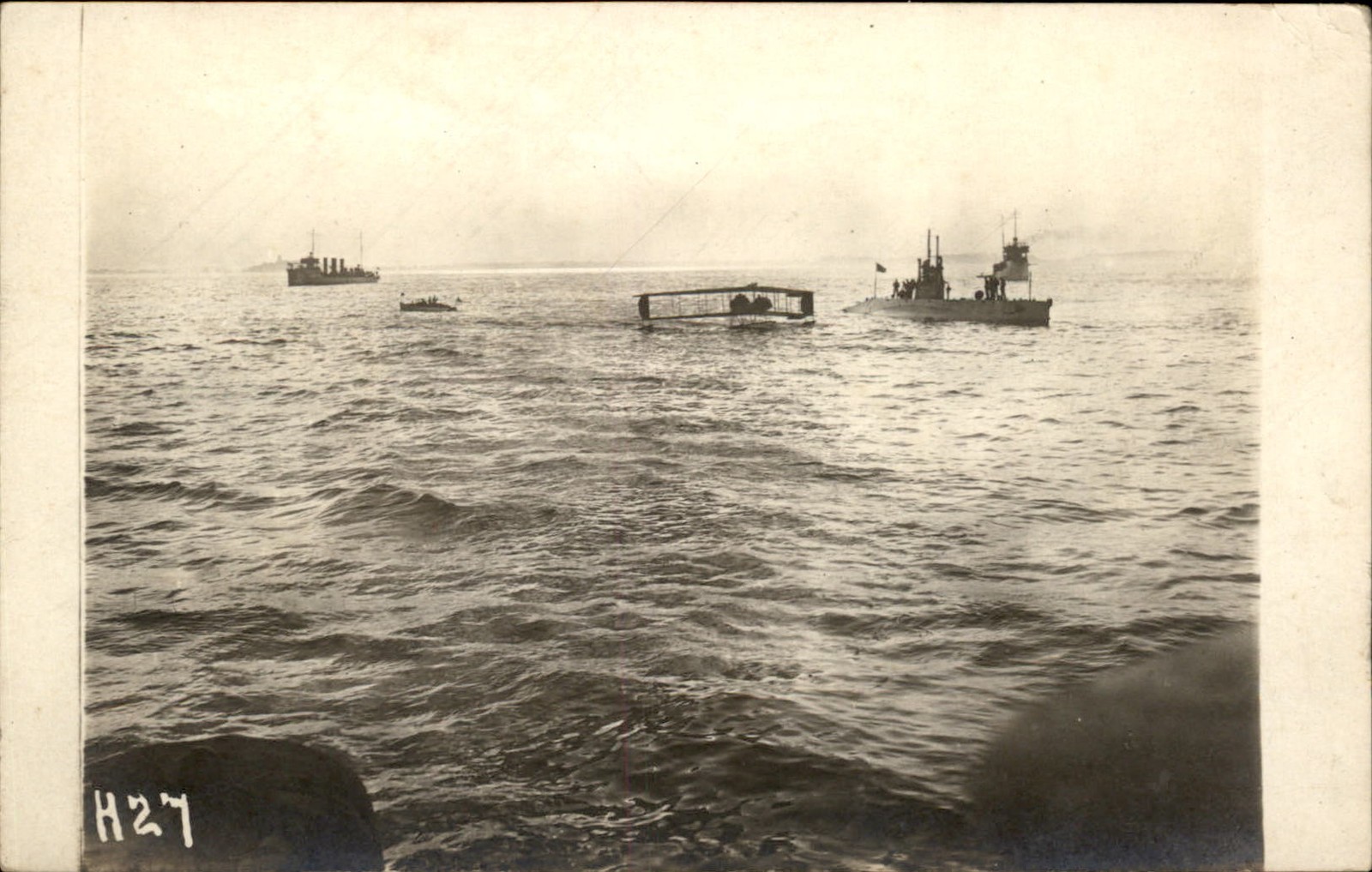 Marblehead MA Burgess Dunn Seaplane c1900s-10s Real Photo Vintage Postcard bhn