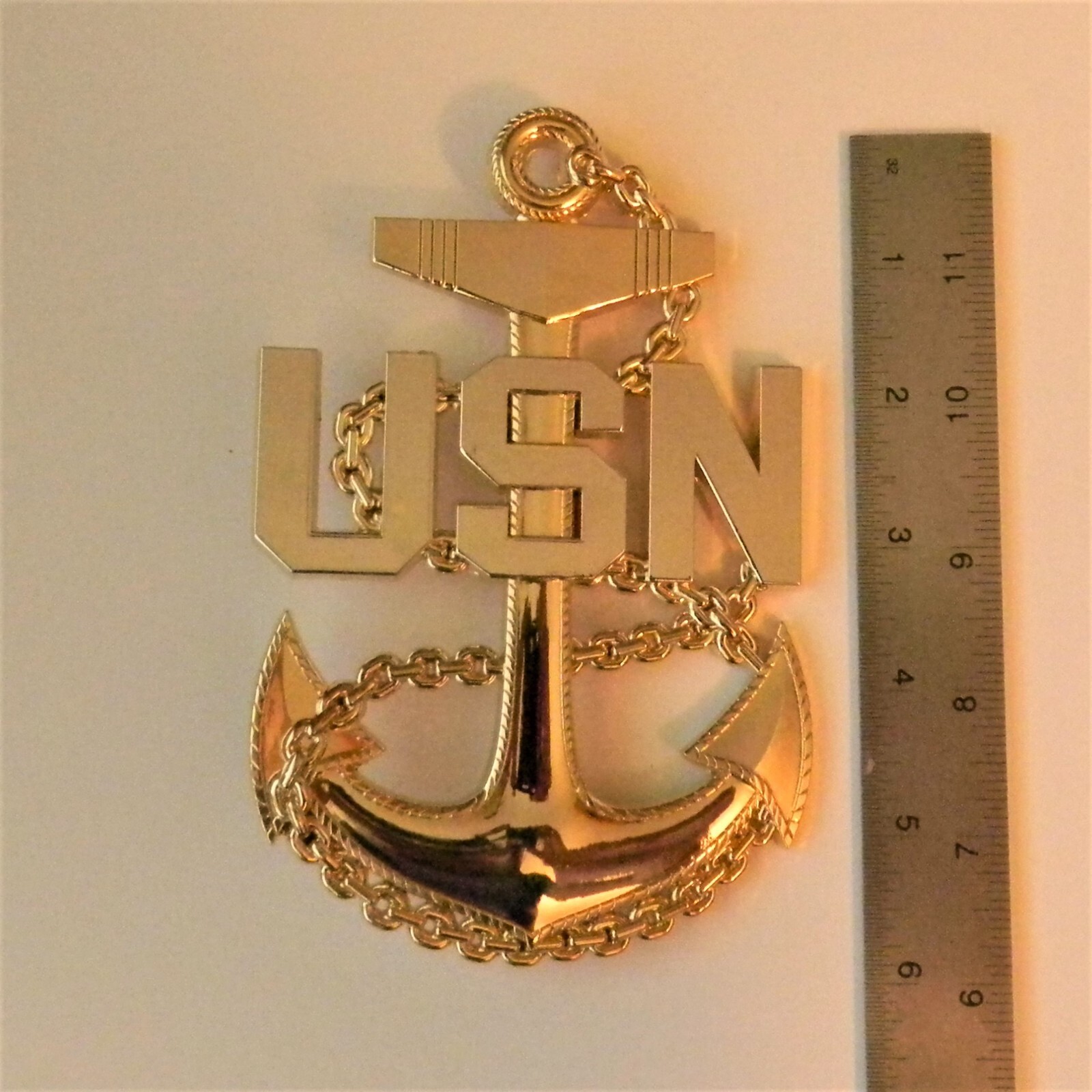 Navy Chief Petty Officer Anchor 6in metal gold/silver