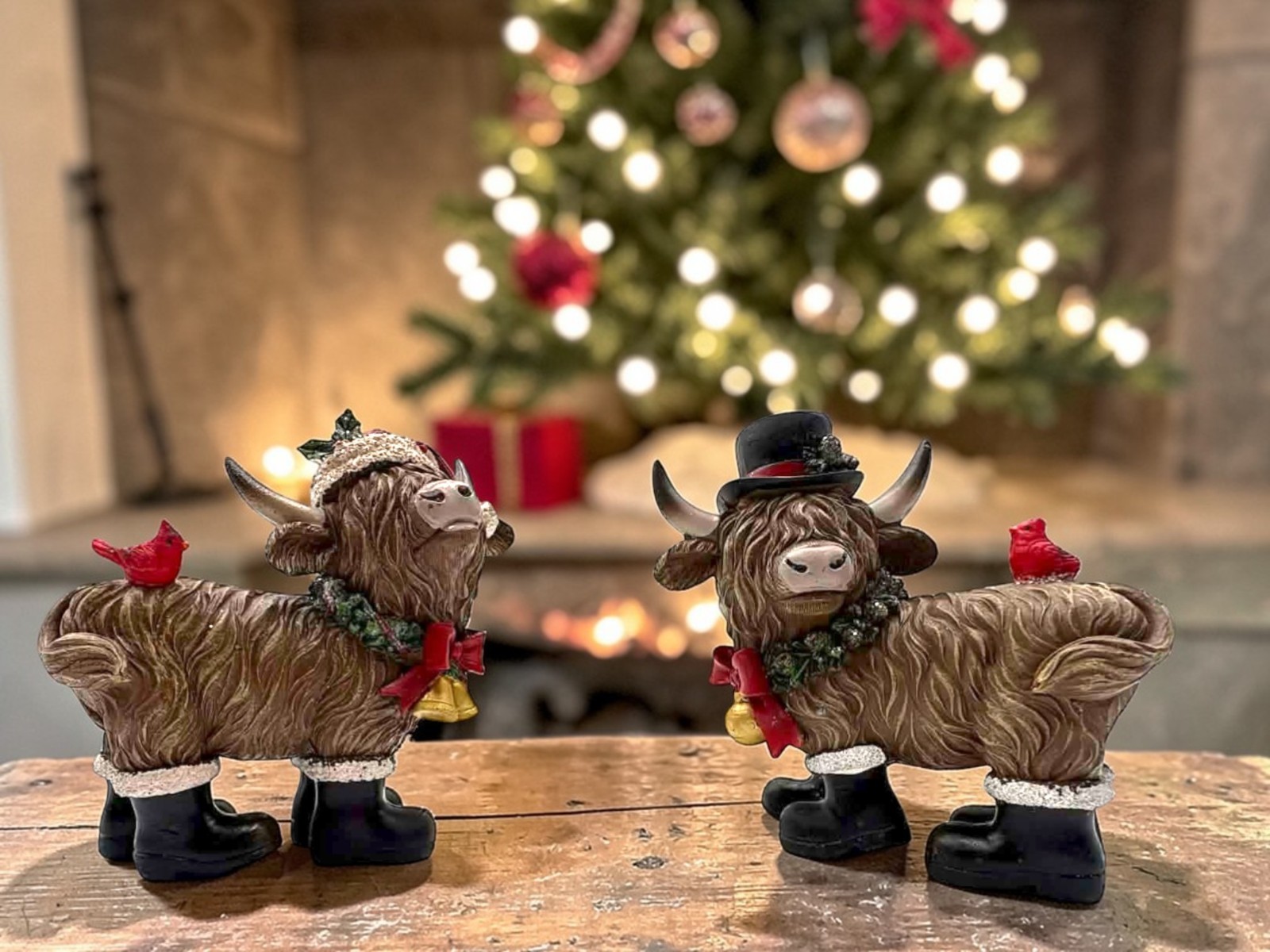 Hobby Lobby Highland Cow Figurine Holiday Farmhouse Decor Resin-Height-5 Inches