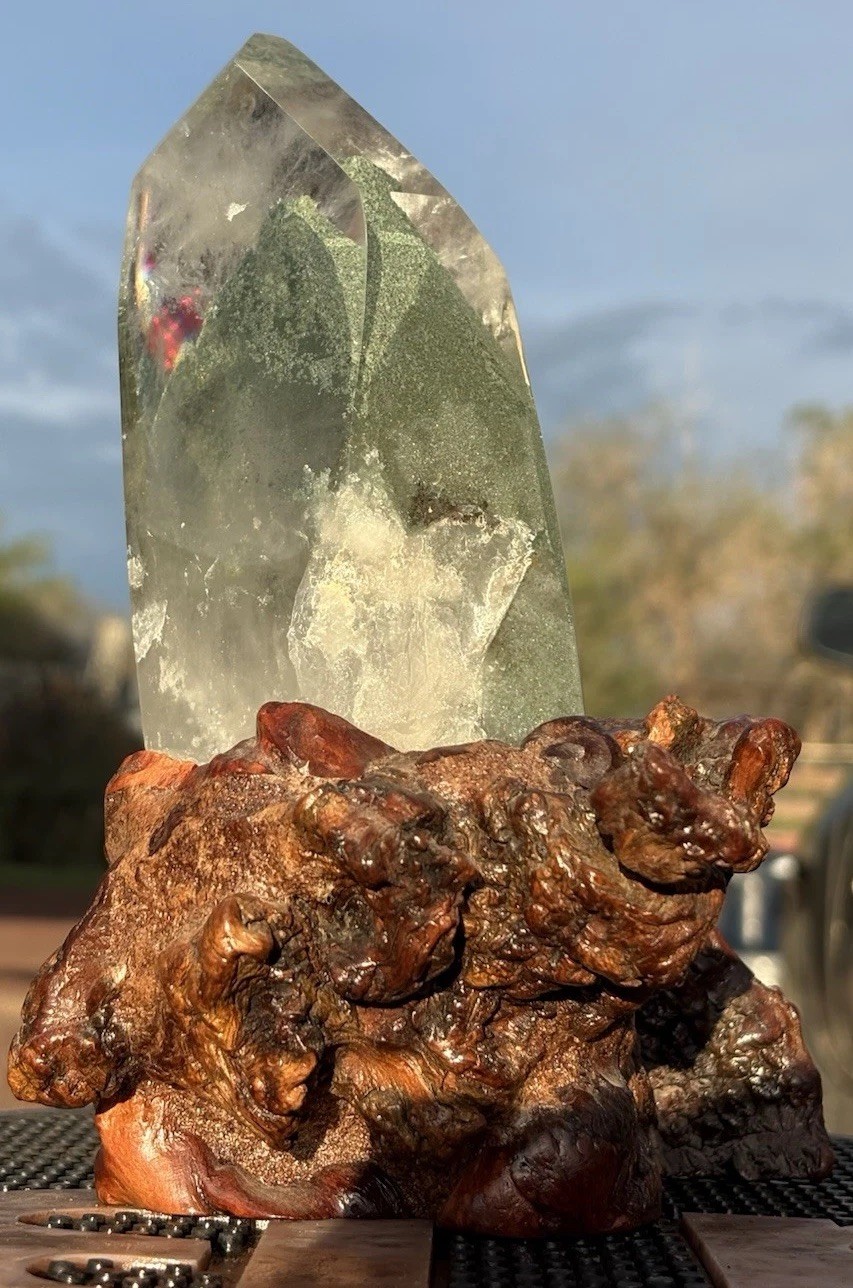 ☘️RR⛏️: “The Money Crystal” Polished Quartz W/Chlorite Phantoms, Brazil