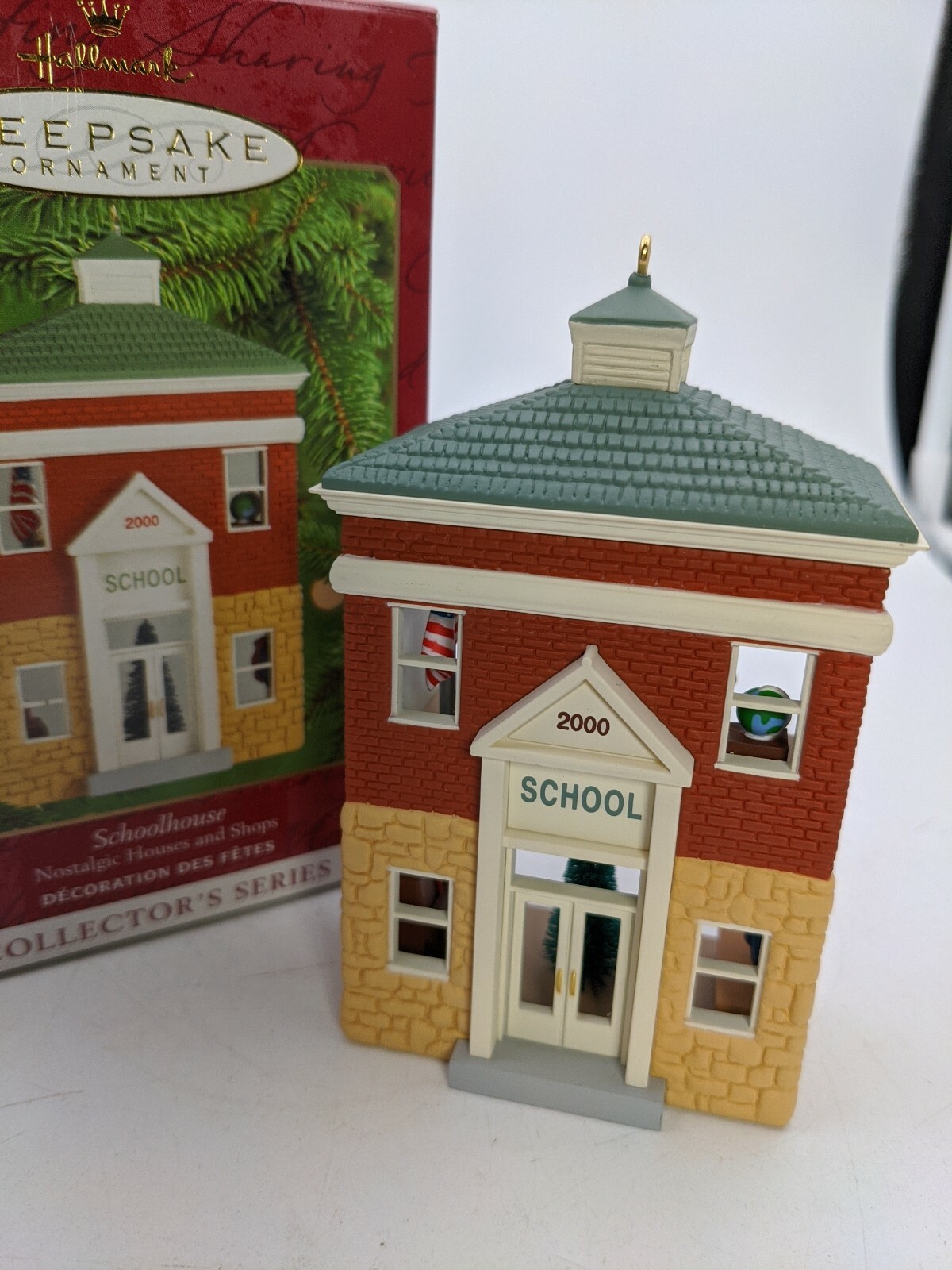 2000 Hallmark Ornament Schoolhouse Nostalgic Houses & Shops Series open box