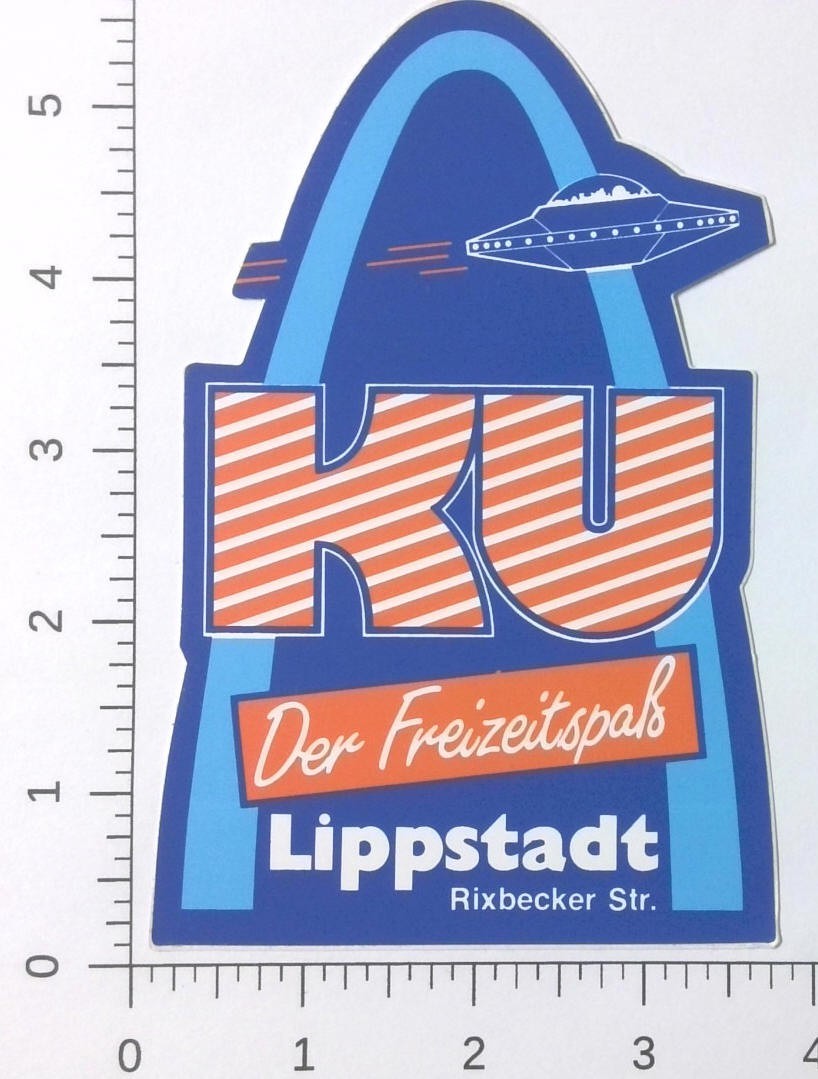 Vintage Discothek KU Lippstadt Der Freizeitspass Germany UFO Sticker Decal