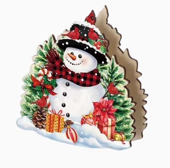 Adorable Sturdy Christmas Wooden Napkin Holder 
