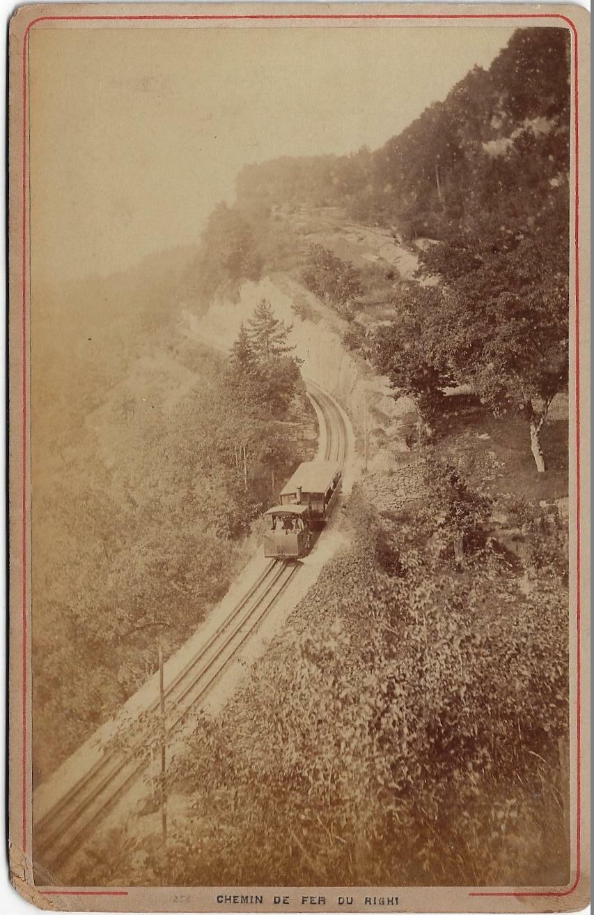 Original Photo Cabinet 19th century - SWITZERLAND - Righi - Railway 3