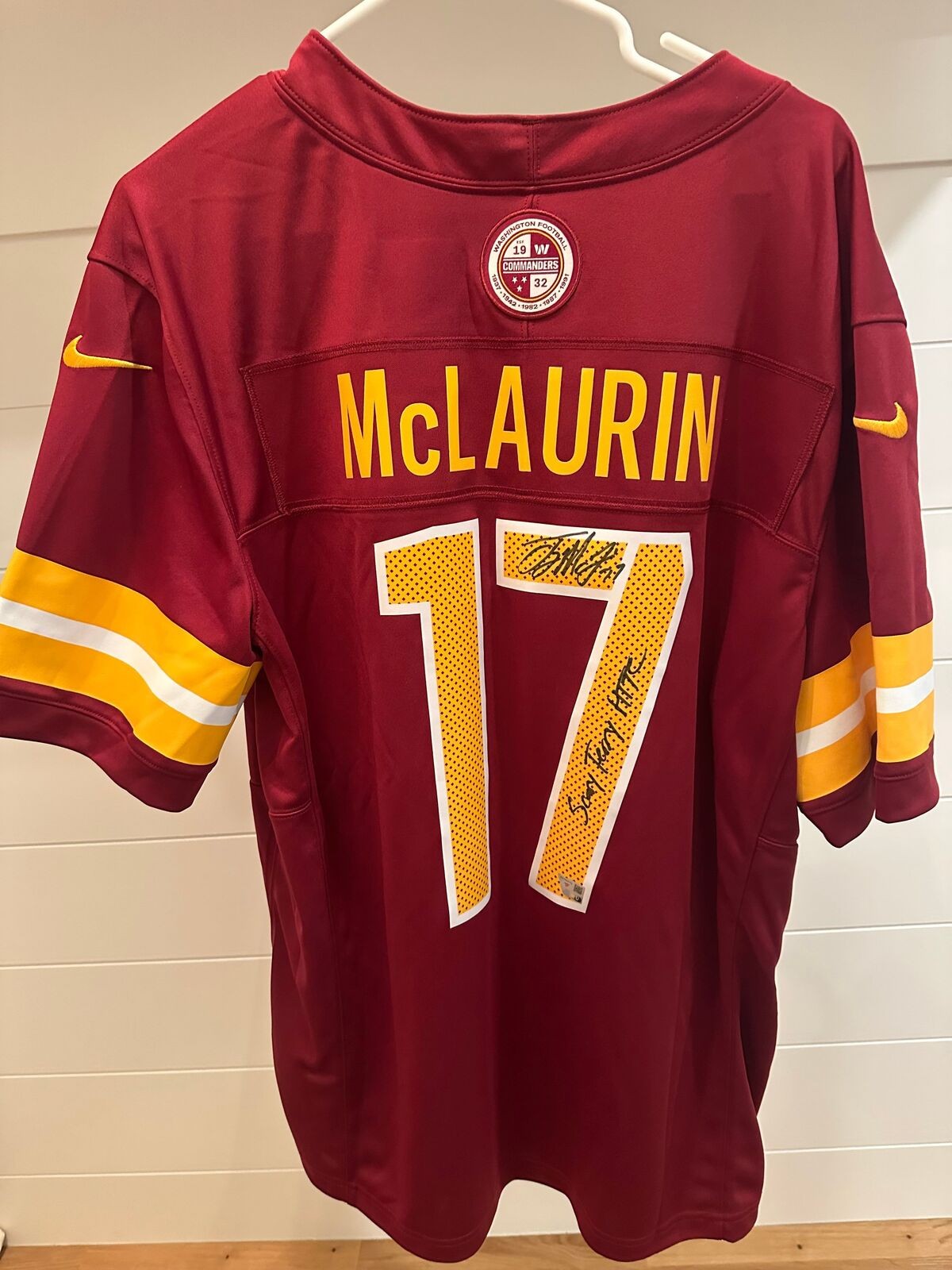 Terry McLaurin Signed “Scary Terry / HTTC” Commanders Nike Jersey XL Fanatics