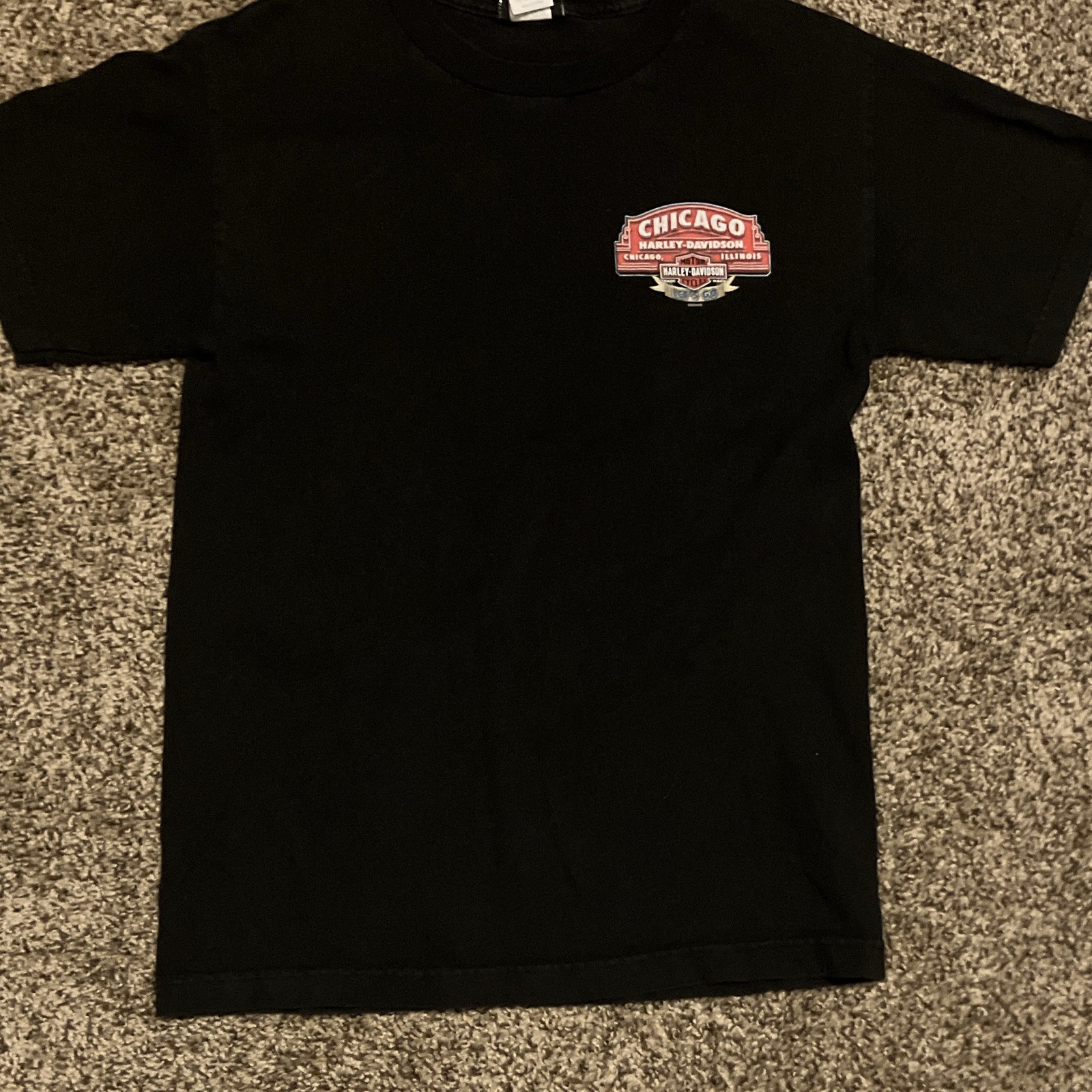 Harley-Davidson Chicago Illinois Let’s Go Black T-Shirt, Size S