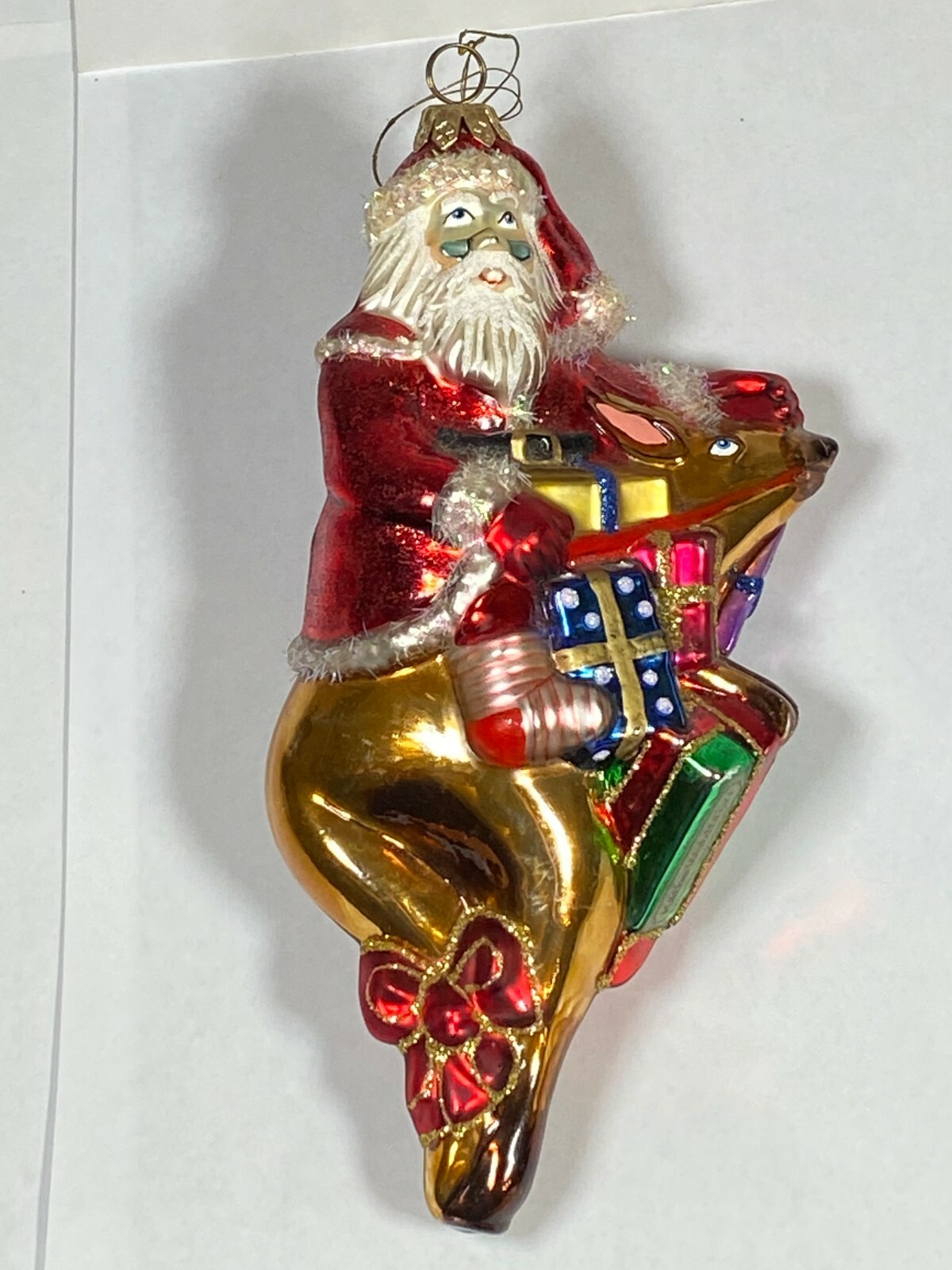 Kathe Wohlfahrt Blown Glass Christmas käthe German Ornament Santa Claus Reindeer