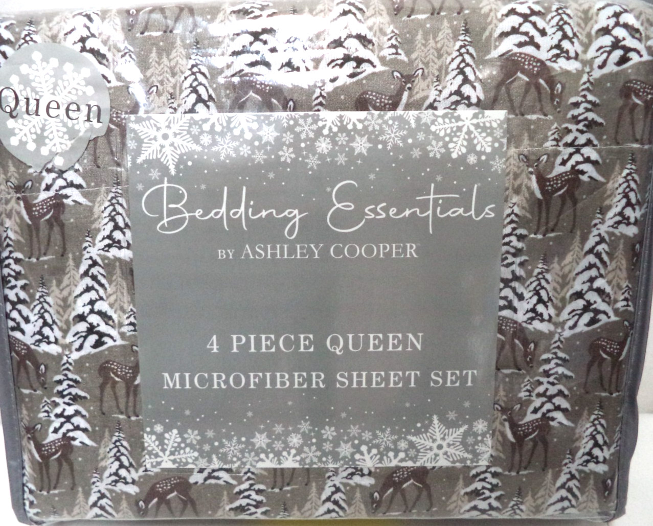 Ashley Cooper Winter Deer Tree 4 piece Micro Fiber Queen sheet set NEW NWT