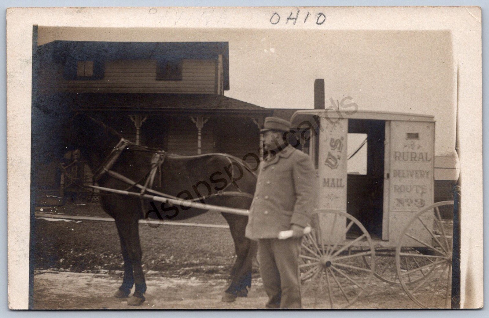 K30/ Ravenna Ohio RPPC Postcard c1910 RFD Rural Delivery Mail Wagon 505