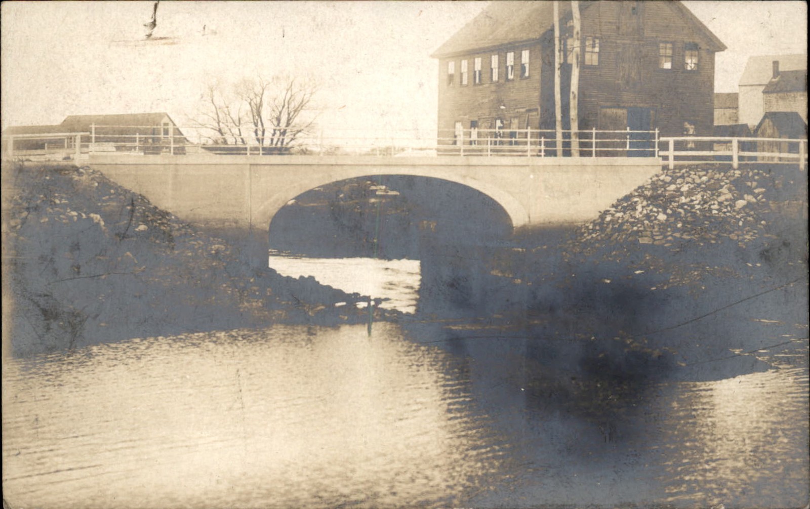 South Essex Massachusetts MA Bridge Over River c1908 Real Photo Postcard bhn