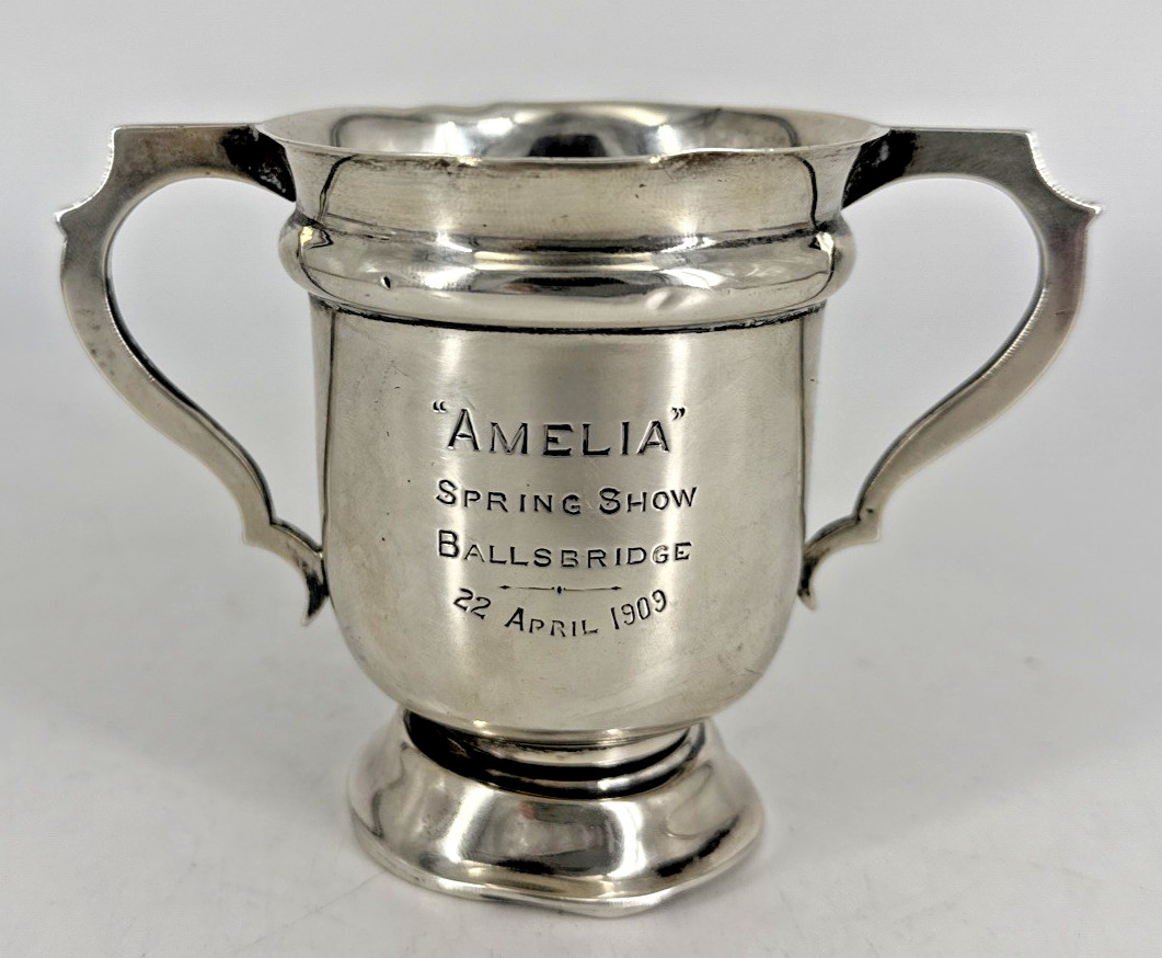 Sterling Silver Trophy - \'Amelia\' (Horse) -1909 Spring Show Ballsbridge - 102 Gr