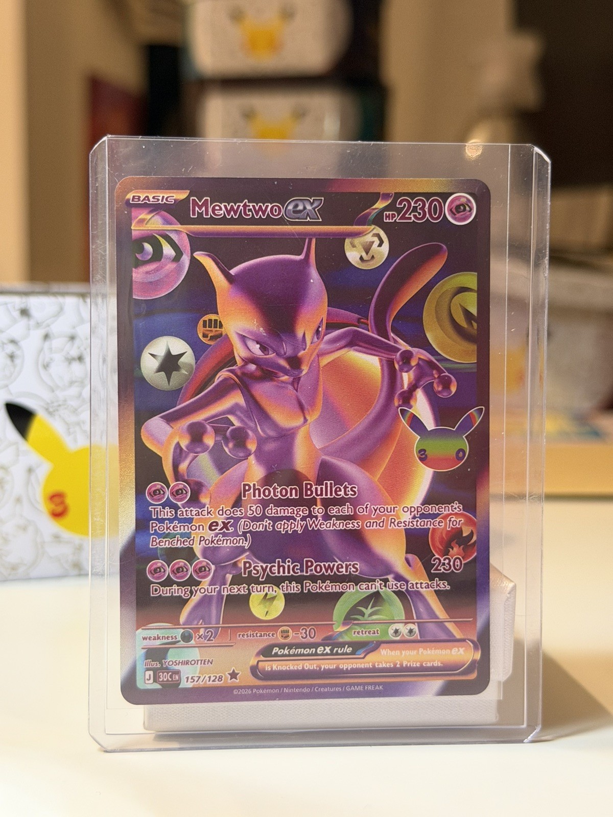 Pokémon 30th anniversary Mewtwo ex 157/128  Rare Holo English 2026 Future Rarity