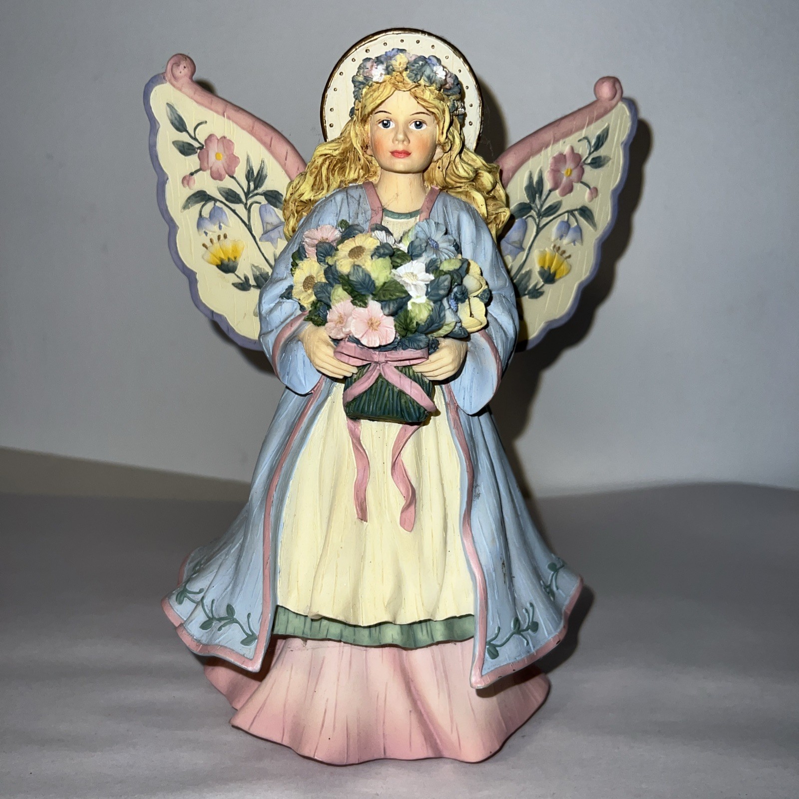 Vintage Demdaco Wild Flowers Angel Figurine By Kathy Killip 2003 Multicolor 8.5\
