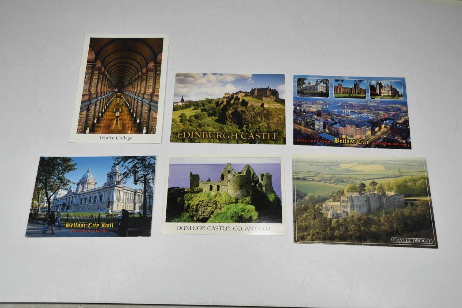 6 Postcards Ireland Trinity College Edinburgh Belfast Dunluce Castles