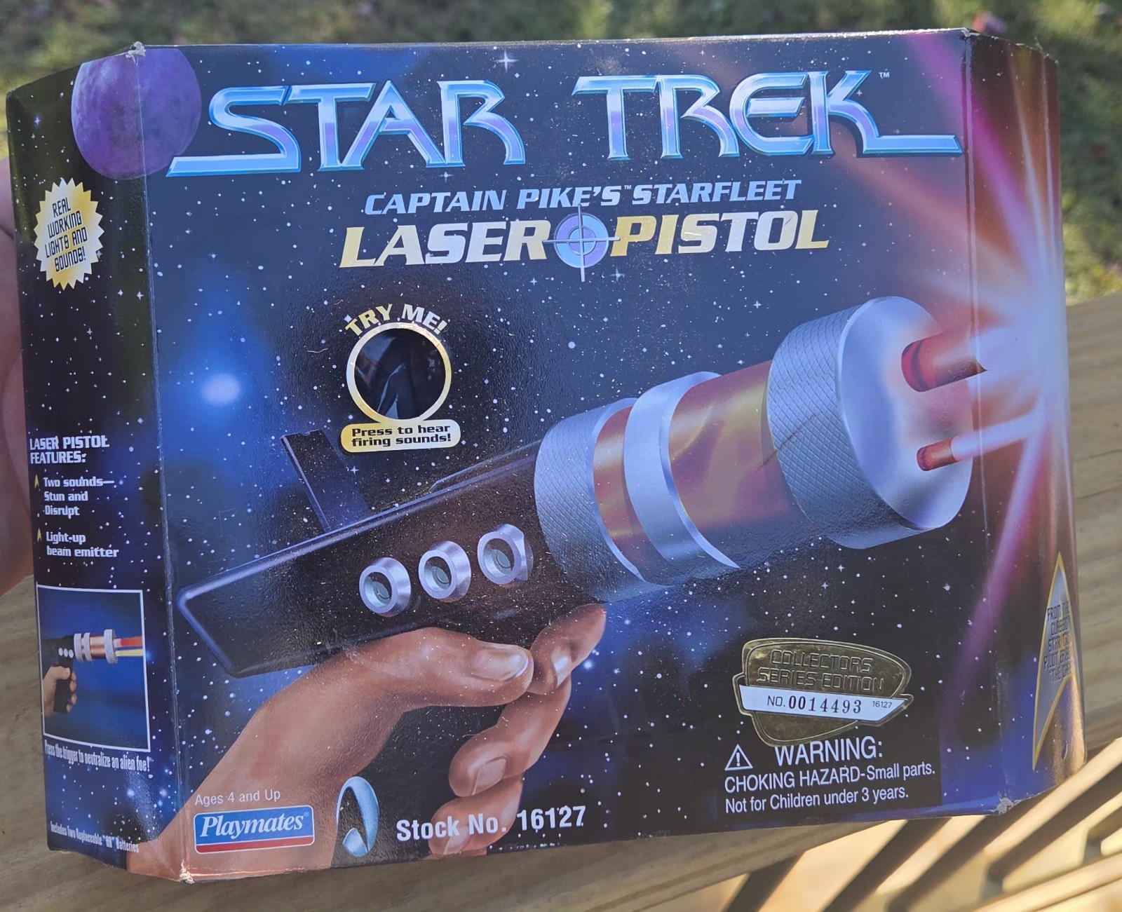 1997 Playmates Star Trek Captain Pike’s Starfleet Laser Pistol New Sealed 🔥 