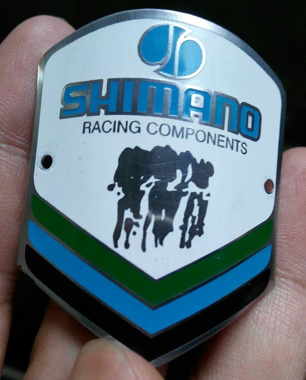 Vintage Shimano Racing Components Bicycle Headtube Badge Emblem Metal Road Bike Vintage Shimano Racing Components Bicycle Headtube Badge Emblem Metal Road Bike