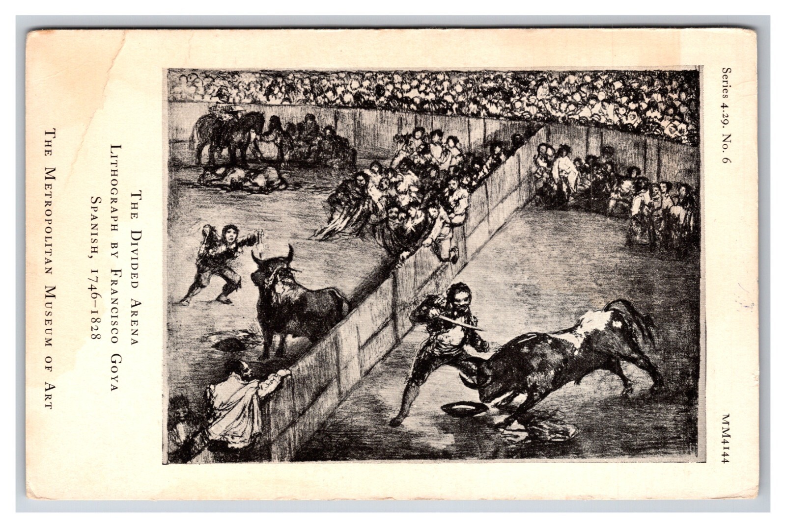 Divided Arena By Francisco Goya Metropolitan Museum of Art Postcard N25
