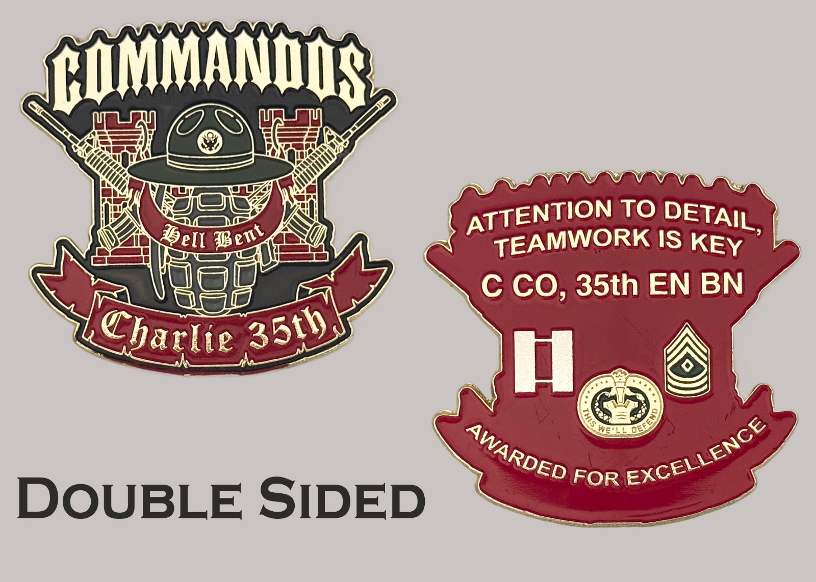 C Co 35th Engineer Battalion Commandos Hell Bent Challenge Coin  J#28